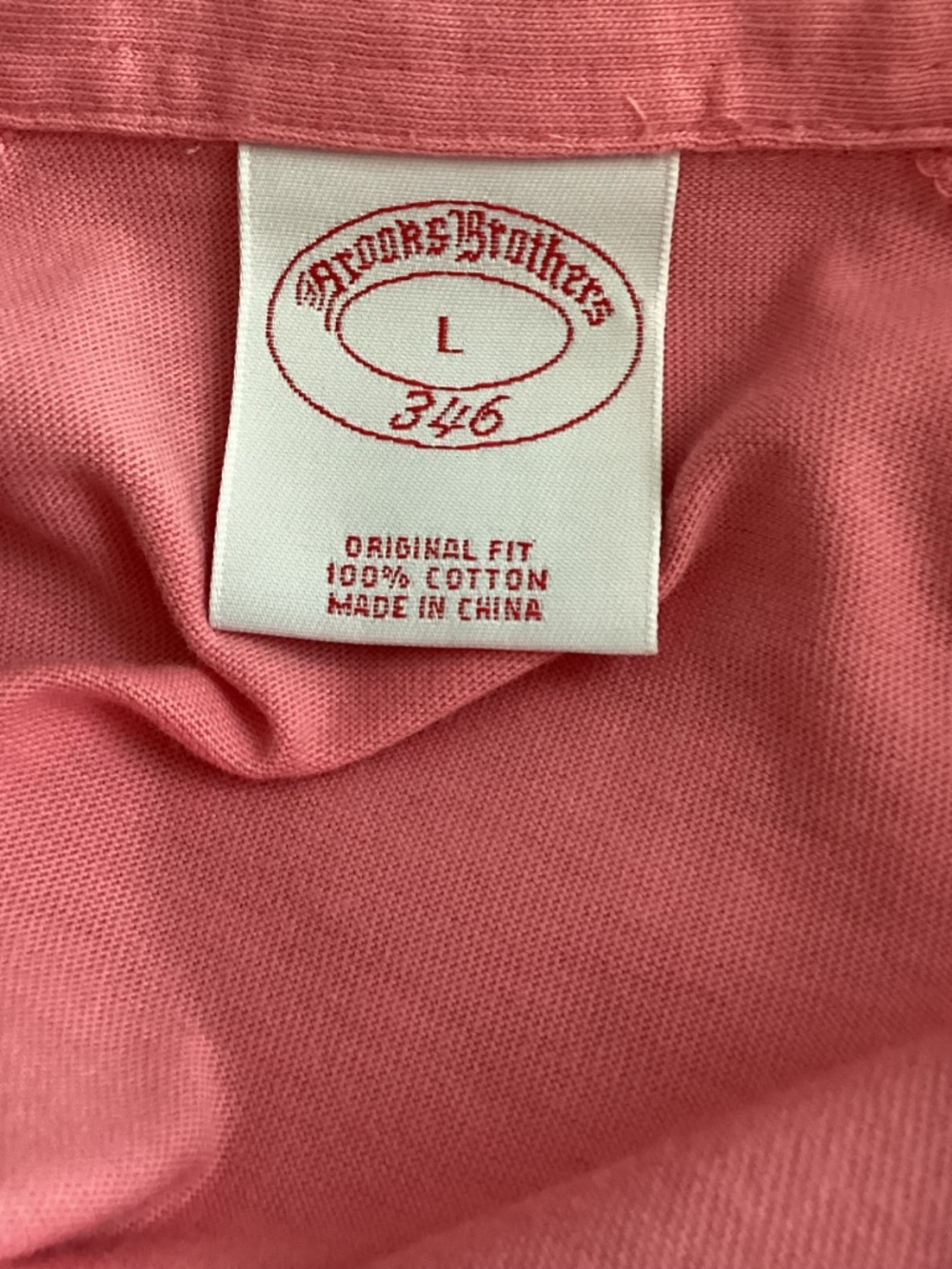 BROOKS BROTHERS 346 LARGE ORIGINAL FIT SALMON PINK POLO SHIRT SHORT SLEEVE - Picture 6 of 8
